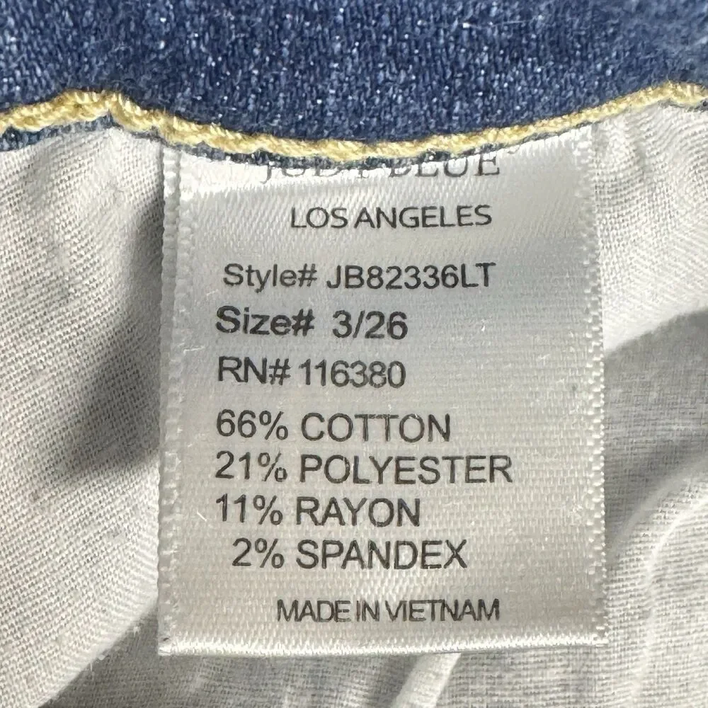 Judy Blue Jeans Womens 3/26 Light Wash Relaxed Fit Stretch Denim JB82336LT
